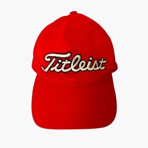 Titleist Golf Hat Red Footjoy‎ FJ Embroidered Adjustable Cap